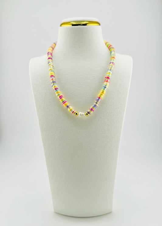 Cristina colorful necklace on fresh water pearl