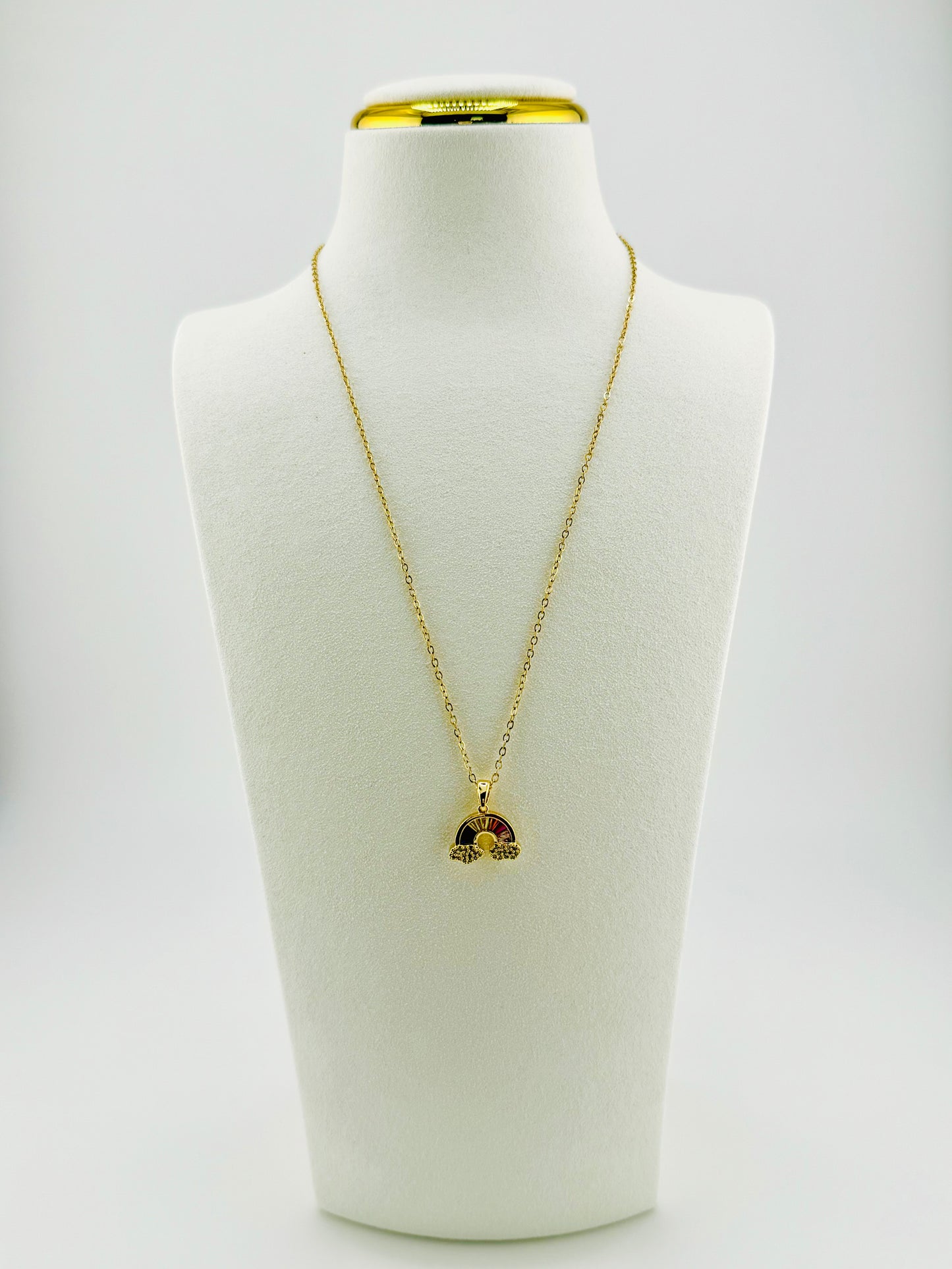 Chelsea rainbow necklace in rhinestones