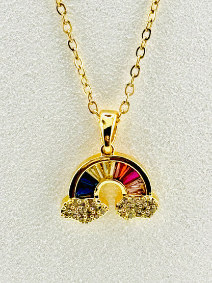 Chelsea rainbow necklace in rhinestones