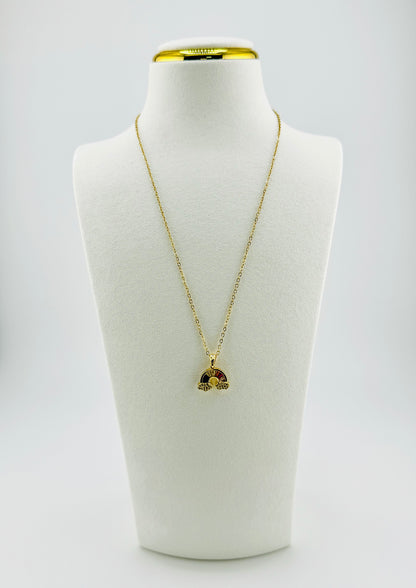 Chelsea rainbow necklace in rhinestones