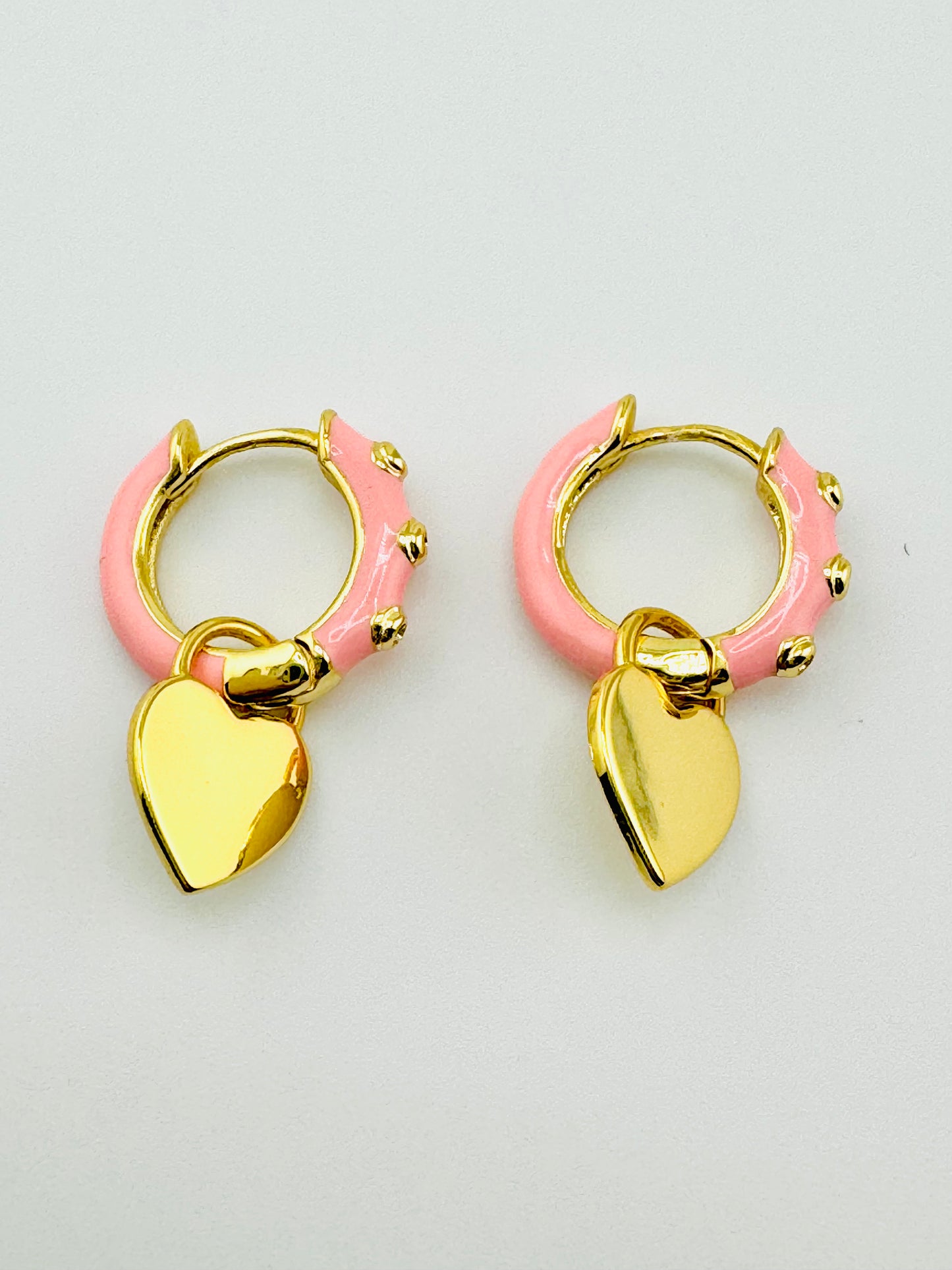 Daphne pink dangle earrings in gold filled 18k gold