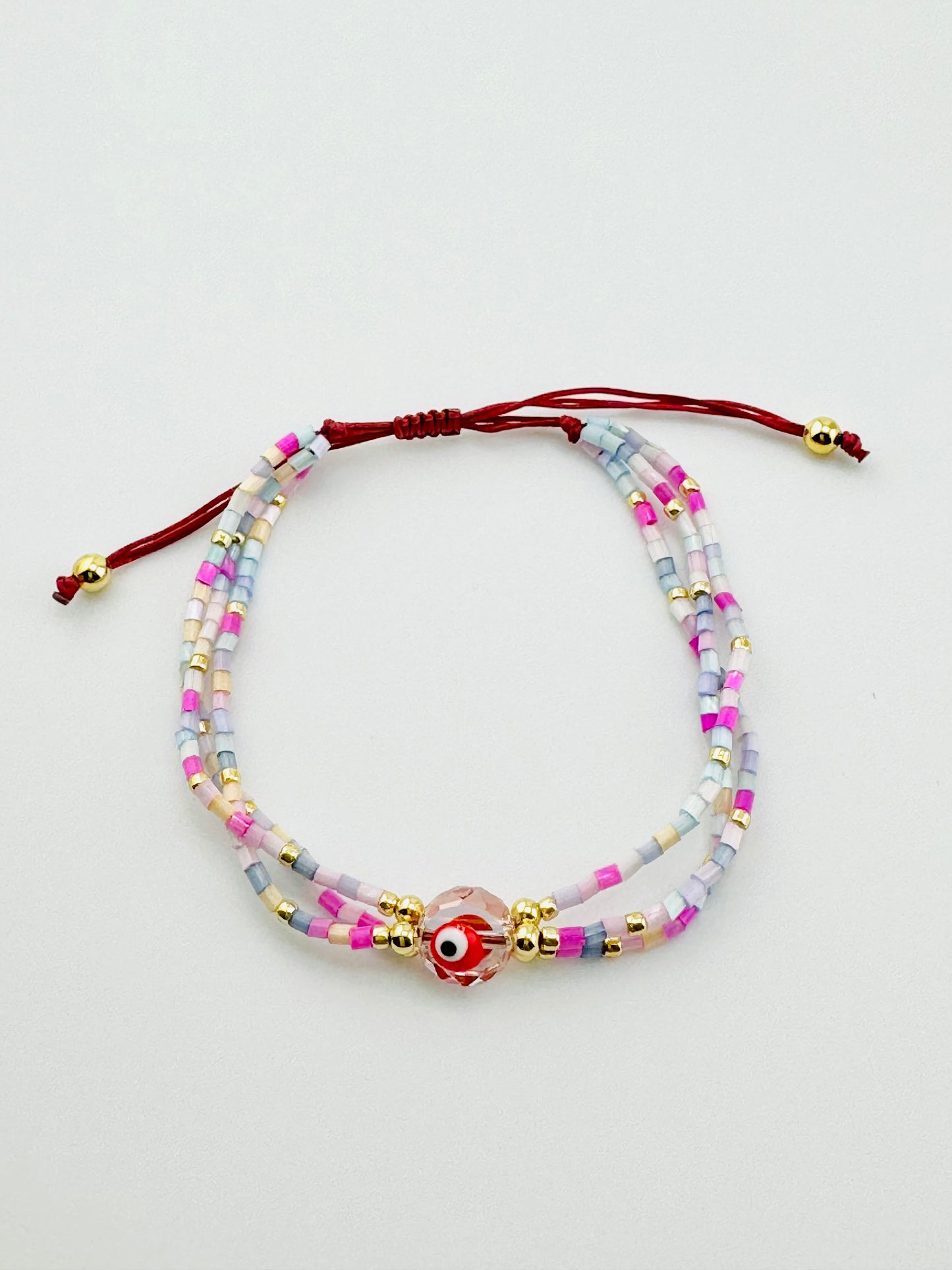 Brianna colorful beaded bracelet in 18k gold filled