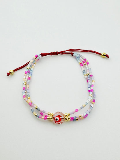 Brianna colorful beaded bracelet in 18k gold filled