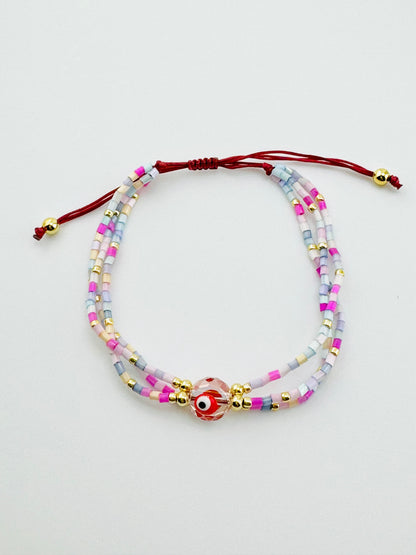 Brianna colorful beaded bracelet in 18k gold filled
