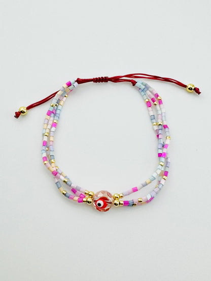 Brianna colorful beaded bracelet in 18k gold filled