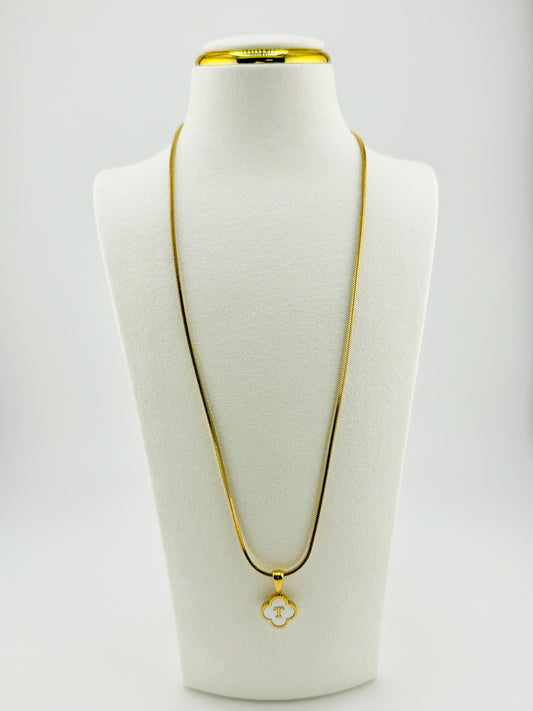 T necklace in stainless steel