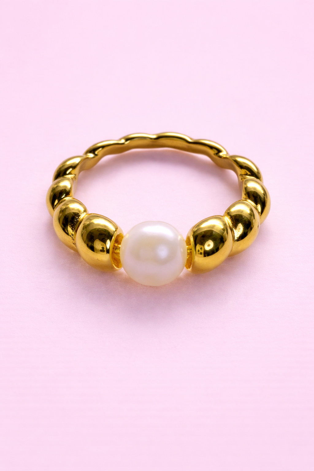 "Juliet swirl ring in 18K gold filled with freshwater pearl – Bella Blu Design"