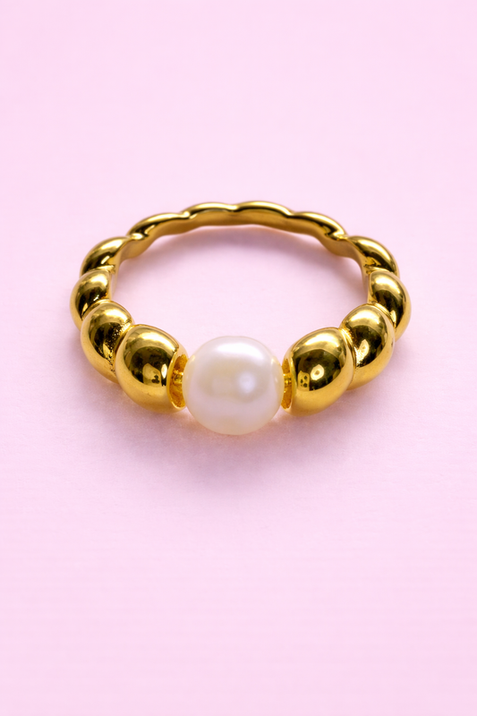 "Juliet swirl ring in 18K gold filled with freshwater pearl – Bella Blu Design"