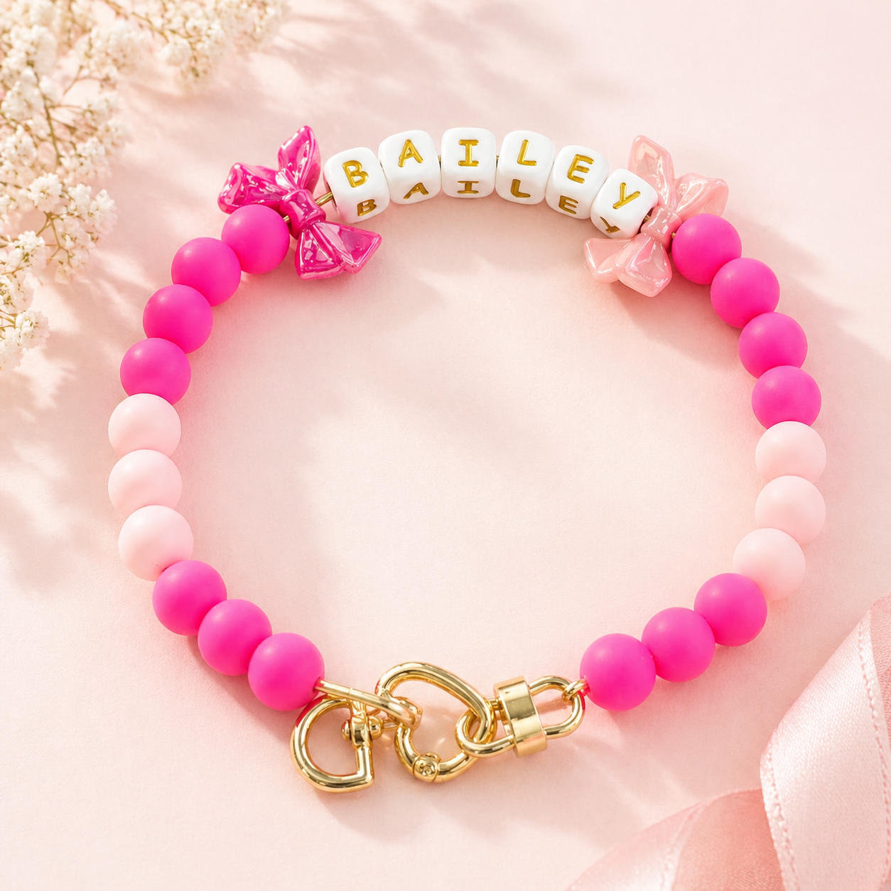 Personalized XL dog necklace with custom pet name