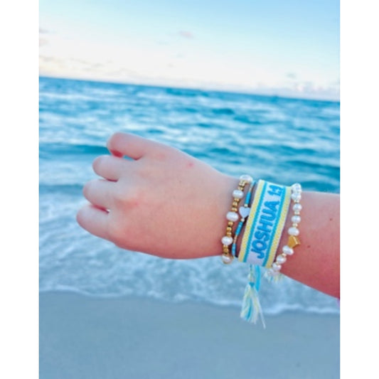 Joshua 1:9, Elyse & Adina Bracelet Bundle | Woven Adjustable & Gold Filled Freshwater Pearl Jewelry Set