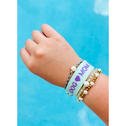 Dog Mom, Ariel, Jade in Mint & Elyse Bracelet Bundle | Adjustable Woven, Gold Filled & Freshwater Pearl Jewelry Set