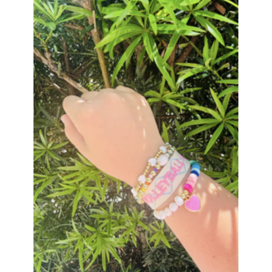 VolleBall Woven, Callie, Kennedy & Emilia in Pink Bracelet Bundle | Adjustable Woven & Gold Filled Jewelry Set