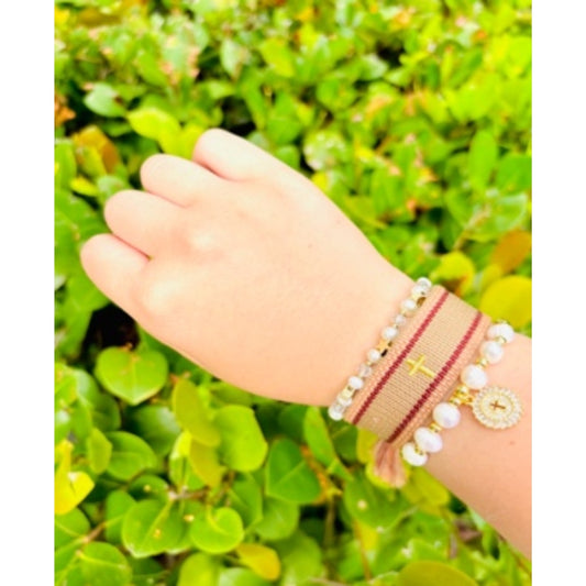 David in Brown, Angela in Star & Marlyn Bracelet Bundle | Adjustable Gold Filled & Pearl Jewelry Set