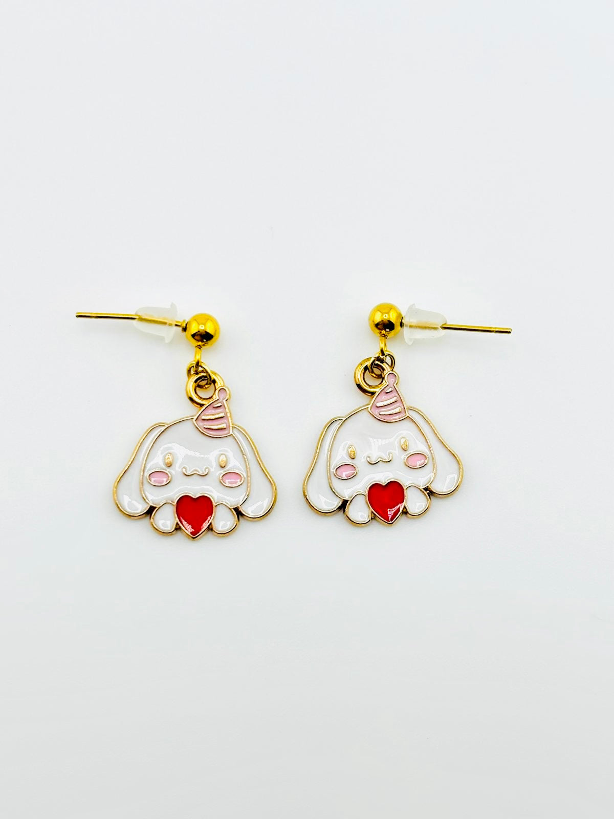 cinnamon roll sanrio dangle stainless steel earrings