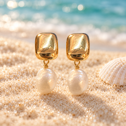 Golden Coast Freshwater Pearl Drop Earrings