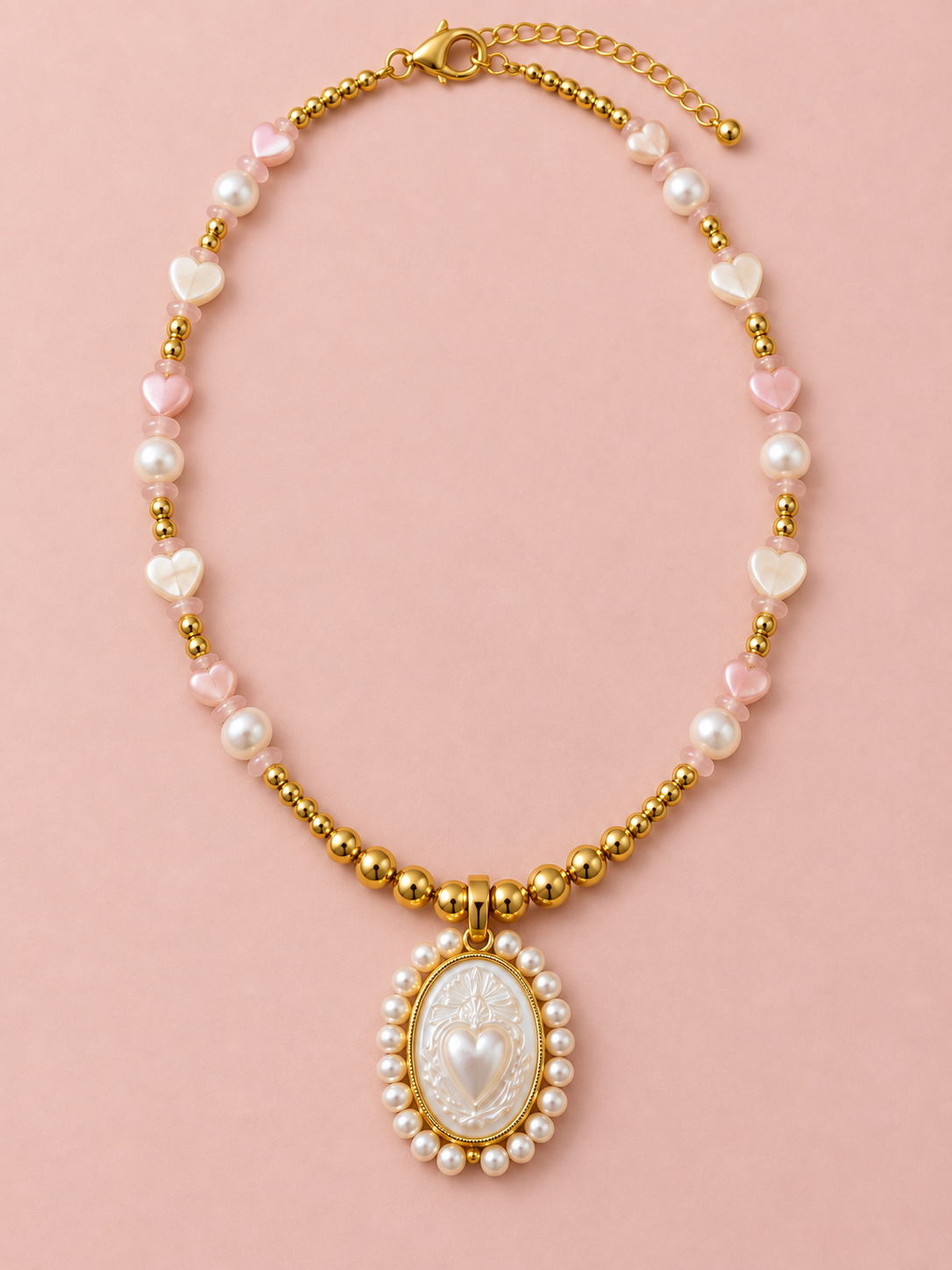 Chosen & Loved Sacred Heart Pearl Necklace