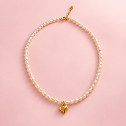 Loved by God Freshwater Pearl Heart Necklace