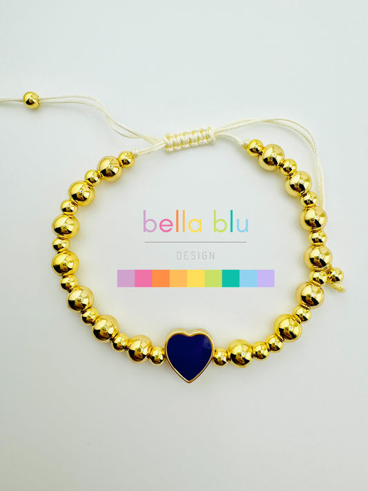 Samantha 18k gold filled and Purple Heart bracelet