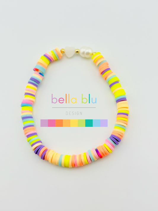 Ana colorful heist beads fresh water pearls with 18k beads bracelet