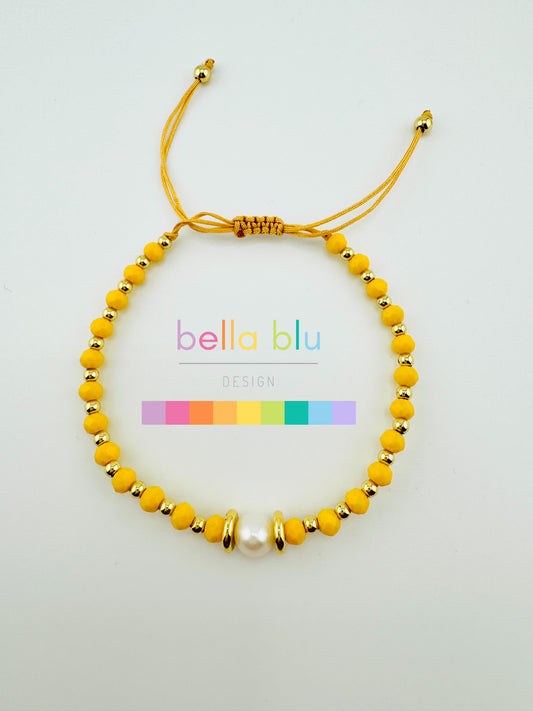 Elizabeth gold filled yellow beaded bracelet
