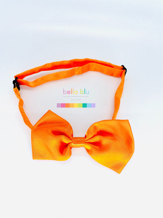 Orange adjustable dog bow tie