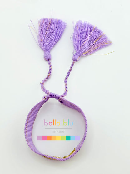Hope purple woven in gold adjustable bracelet