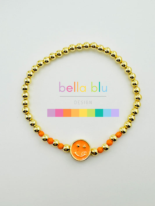 Brooklyn happy face in gold filled bracelet