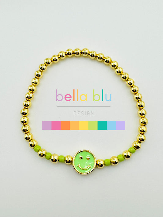 Athena lime green and gold filled bracelet