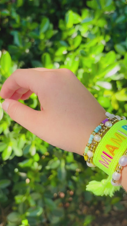 Miami Beach neon multicolored adjustable bracelet